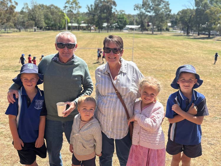 Grandparents and students enjoying grandparents day.